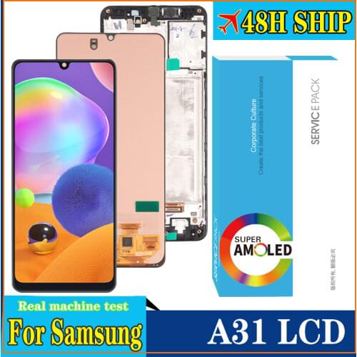 100% Original 6.4'' Super AMOLED Display for Samsung A31 A315 Full LCD Touch Screen Digitizer Assembly Repair Parts LCD
