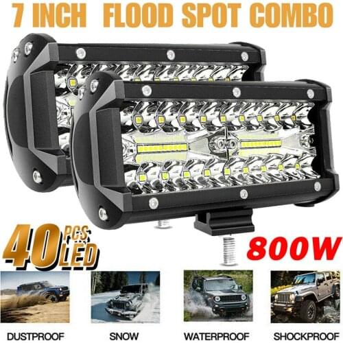 2Pcs 7inch LED Work Light LED Light Bar Spotlight Combo Beam for Car Tractor Boat OffRoad Truck SUV ATV Car Repairing Lights