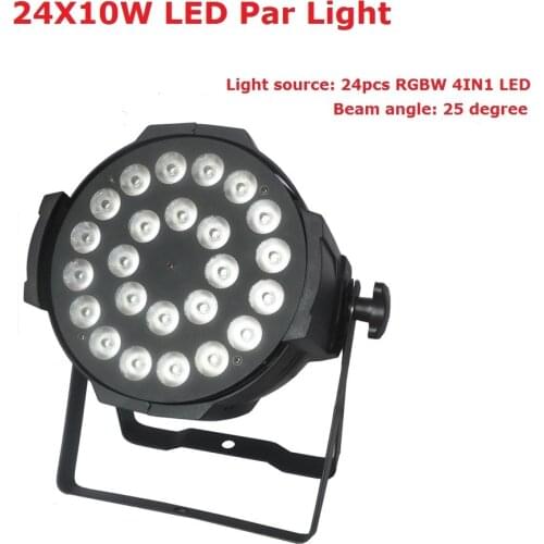 2Pcs/Lot Free Shipping Led Par Lights 24X10W RGBW 4IN1 High Brightness LED Par Cans Strobe Effect DMX512 DJ Disco Equipments