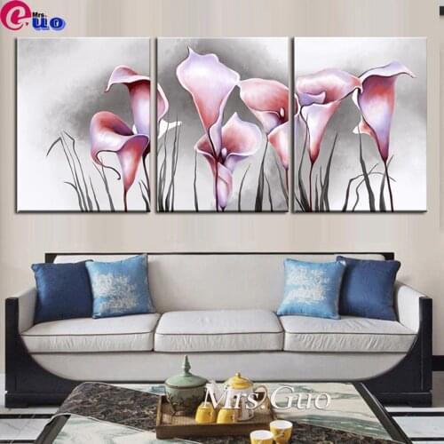 Diamond Embroidery Calla Lily Mosaic Rhinestones 5D Diamond Art Painting Flower Cross Stitch Handmade Home Decoration Gift 3pcs