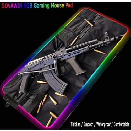 RBG big mouse pad gun gaming machine accessories natural rubber waterproof and LED desk mat slippery household carpet mat XXL