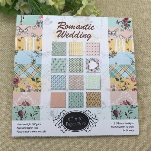 6"X6" Romantic Wedding patterned paper Scrapbooking paper pack handmade craft paper craft Background pad