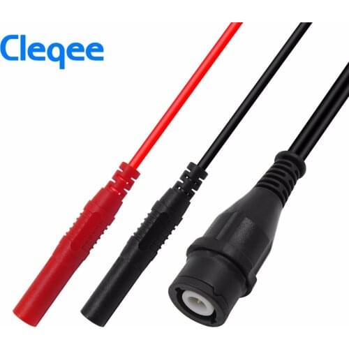 Cleqee P1206 BNC male plug to 4mm Straight Banana Plugs Coaxial Cable Oscilloscope Test Lead 120CM