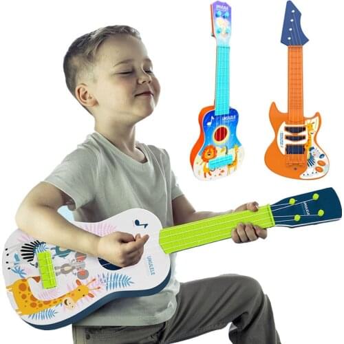 Childrens Cartoon Ukulele Mini Four-string Guitar Early Education Toy Musical Instrument Music Enlightenment Toy Small Guitar