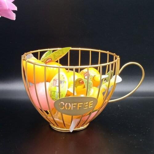 Coffee Capsule Storage Basket Coffee Mug Cup Basket Coffee Pod Organizer Holder Coffee Pod Holder Counter Bar Coffee Accessories