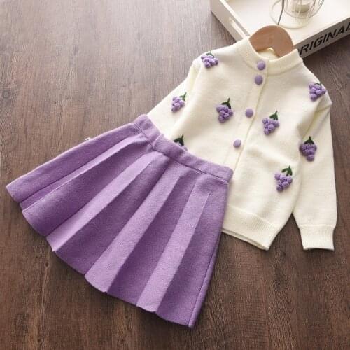 Girls Clothing Sets Winter Kids Sweater Tops and Skirt 2pcs Suit Sweet Kids Warm Autumn Clothing Outfits For 2-6Y Girls