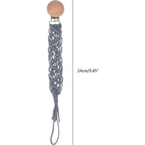 Crochet Pacifier Clip Chain Woven Cotton Rope BPA-free DIY Dummy Nipple Holder Soother Baby Teething Chewable Toys