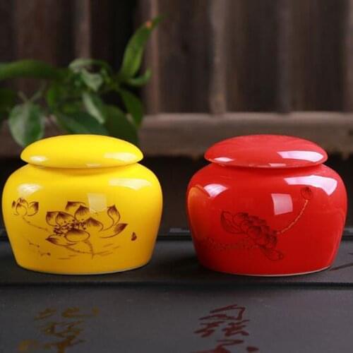 Mini Glazed Storage Jar Tea Caddy Medicine Power Canister Ceramic Tea Box Teaware Living Room Household Supply Home Decor