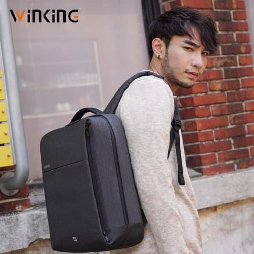 Kongsons Men Expandable Backpack Multifunctional 15.6 inch Laptop Backpacks Multi-layer Male USB Waterproof School Bag Mochila