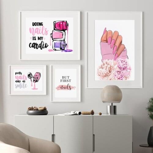 Nails Lashes Polish Salon Lipstick Wall Art Modern Fashion Canvas Painting Nordic Posters and Prints Quotes Pictures Home Decor