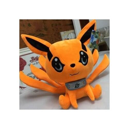 New Anime Hokage Kakashi Uzumaki Kurama Cosplay Props Konoha Symbol Doll Kawaii Bijuu Kyuubi Cotton Pillow Toy Collection