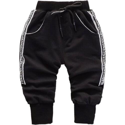 New Spring Autumn Fashion Children Letter Clothes Kids Boys Girls Casual Pants Baby Infant Elastic Band Sports Cotton Trousers