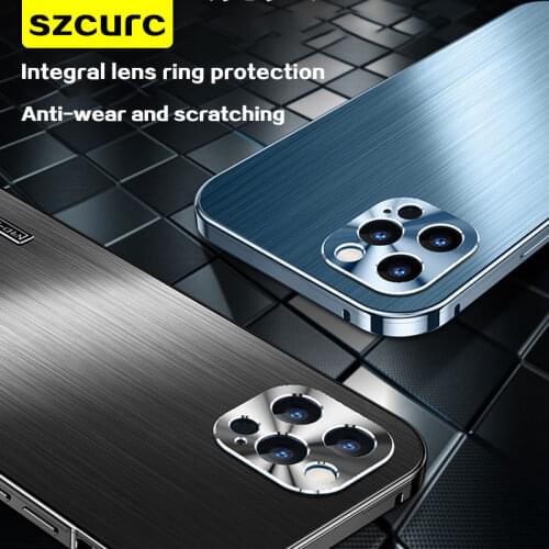 NEW metal drawing For iphone 12 Pro max mobile phone case all-inclusive lens anti fall high-end luxury protective cover magnetic