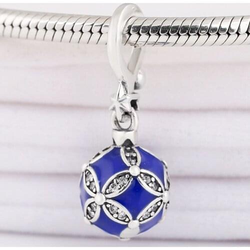 Original 2019 Blue Christmas Ornament With Crystal Pendant Beads Fit 925 Sterling Silver Bead Charm Bracelet Diy Jewelry