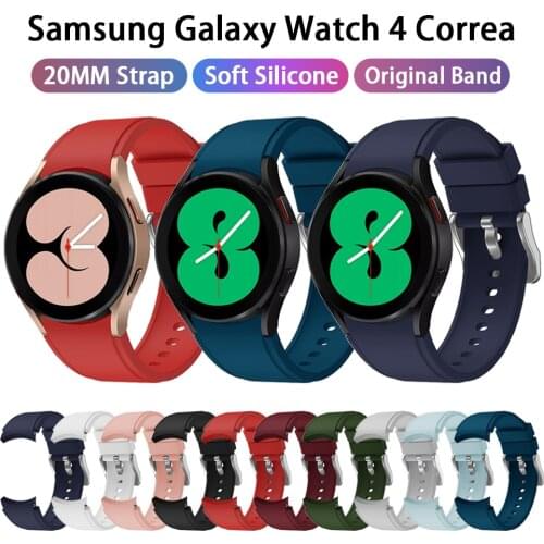 20mm Original Watch Strap For Samsung Galaxy Watch 4 40MM/44mm/classic 42MM/46mm/Watch3 41mm/Active 2/Gear sport/Gear S2 Classic