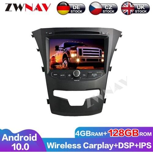 Excellent Performance DVD Player 4G+128G Android 10 Audio Navigation GPS For Hyundai Korando 2014 Carplay Radio Multimedia