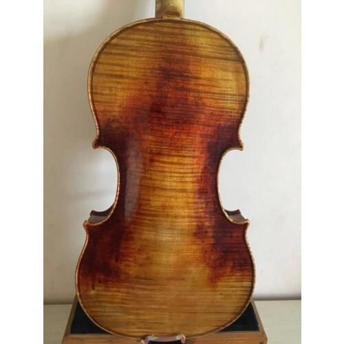 7/8 size violin full hand made instrument one piece back flamed maple back