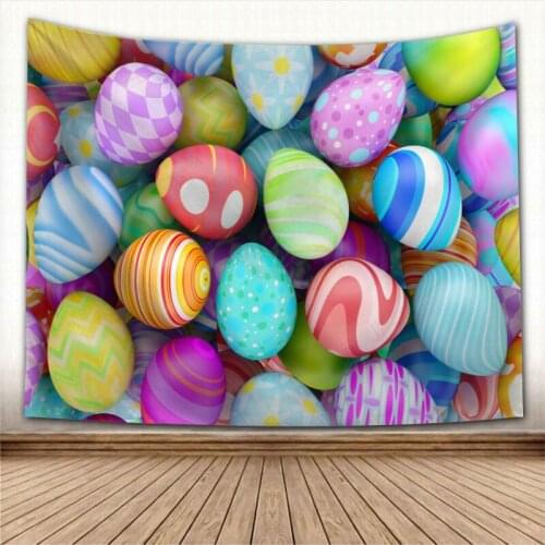 Custom Easter Tapestry Colorful Psychedelic Decorative Carpet Wall Fabric For Living Room Bedroom Tapestries Accessories 0331