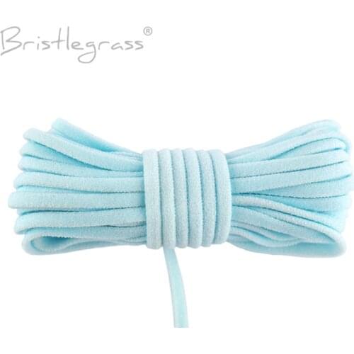 BRISTLEGRASS 5 Yard 1/8" 3mm Nylon Flat Skinny Elastics Cords Tube Rope String Spandex Band Tape Face Cover Ear Loop Sewing Trim