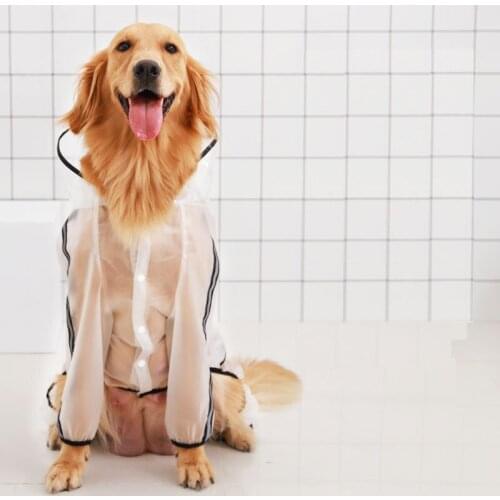 Summer Transparent Dog Raincoat Waterproof Pet Clothes Hooded Puppy Dog Clothes For Small Dogs Chihuahua Pug Raincoats Jacket