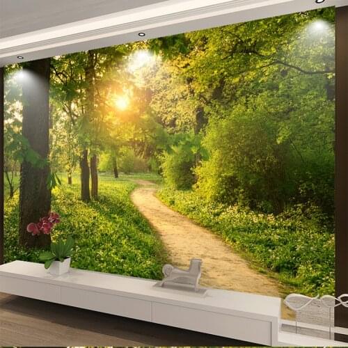 Drop Shipping Custom Photo Mural 3D Wallpaper Modern Highway Sunrise HD Mural Bedroom Home Decor Non-Woven Waterproof Wallpaper