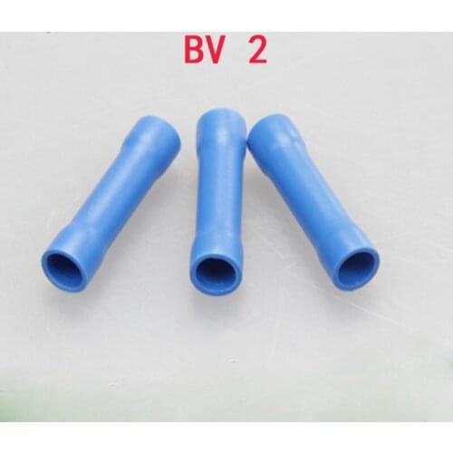 BV2 series100PCS/Bag fully insulated butt connector Cable Connector wire terminals full insulating terminals free shipping