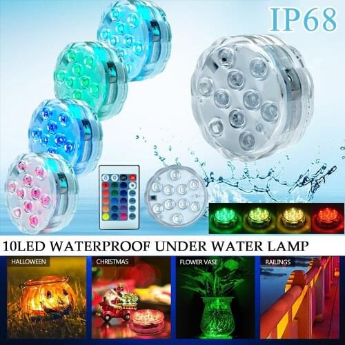 LED light RGB LED Underwater Light Remote control IP68 Waterproof Swimming Pool Light Battery Operated for Wedding Party D30