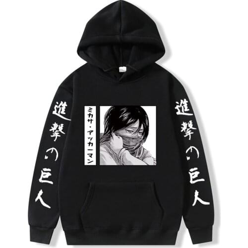 Attack on Titan Hoodie Anime Mikasa Ackerman Printed Long Sleeve Casual Hoodie Tops