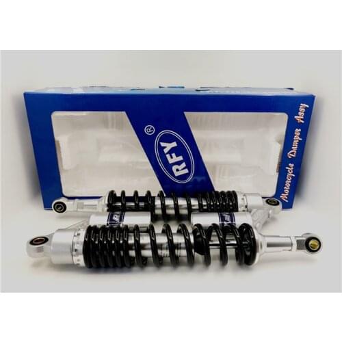 2pieces Universal 8mm Spring 390mm Motorcycle rear shock absorber for Honda Yamaha suzuki kawasaki atv Black + silver