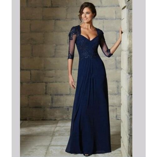 In stock fast shipping lace chiffon vestido de madrinha casamento ivory Special price cheap long Mother of the Bride Dresses