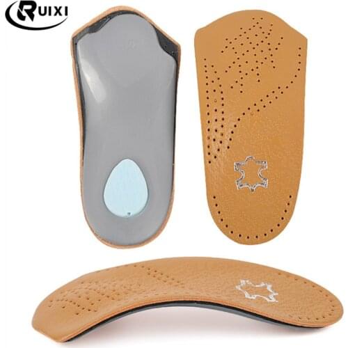 1 Pair Unisex 3/4 Length Leather Insole Flat Foot Orthotic Insoles Insoles Foot Tool Arch Support Half Shoe Pad