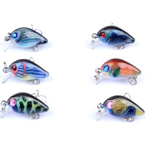 1PCS 1.5g 3cm Topwater Camouflage Wobbler Japan Mini Fly Fishing 0.1-0.2m Crankbait Cranks Lure Baits RM019