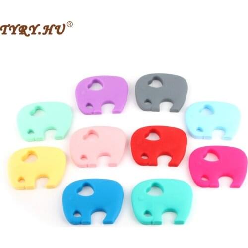 TYRY.HU 1pc Elephant Silicone Teether Baby Teething Necklace Pendant For Teething Kids BPA Free Silicone Freeship
