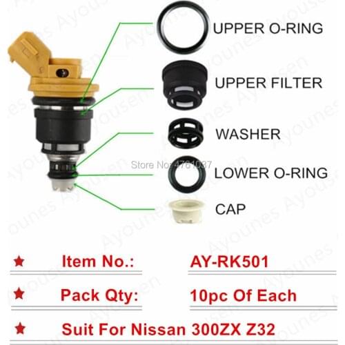 10sets For Nissan 300ZX Parts #16600-96E01 Fuel Injector Repair Sevince Kits Top Quality Free shipping For AY-RK501