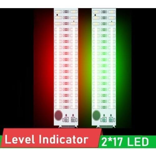 2*17 LED USB Music Spectrum Lighting Voice Sound Control Level Indicator MIC for MP3 POWER Amplifier