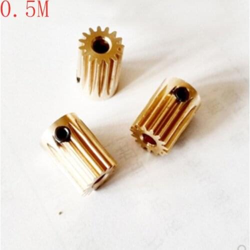 2pcs/lot 0.5M brass spur gear 12 13 14 15 16 17 20 teeth Motor Gear Metal Brass Gear Pinion