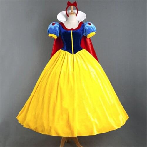 2021 Adult Cosplay Dress Snow White Girl Princess Dress Women Adult Cartoon Princess Snow White Halloween Party Costume