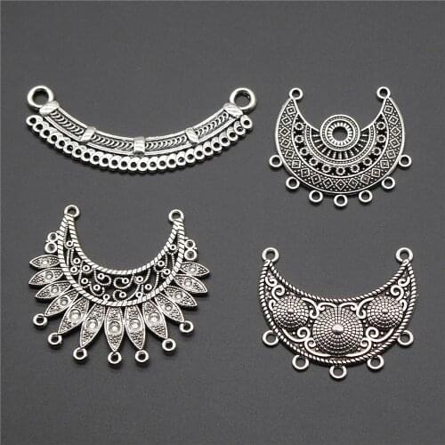 3pcs Necklace Connector Pendant Charm Antique Silver Color Jewelry Connector Charm For Necklace Jewelry Making