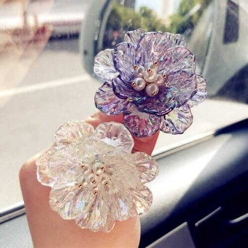 Premium car air freshener owl bird outlet decorative accessories crystal flower fine car perfume clip women girls