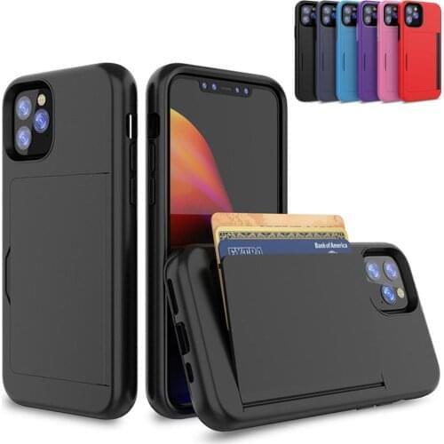 Candy Color Case For iPhone 11 Pro MAX 2019 7 8 Plus 6 6s X XS MAX XR Case Armor Card Slot Cover for iPhone 5.8 6.1 6.5 2019 7 8