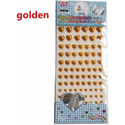 Childrens toy stickers Acrylic golden pearl Heart Sticker Self Adhesive kids gifts Reward sticker Frame Screen decoration