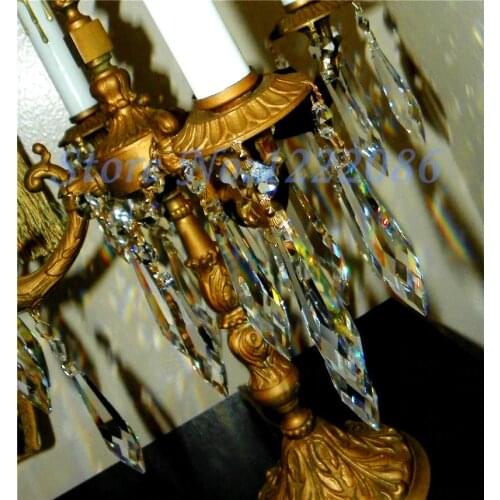 3" (76mm) LONG CLEAR CRYSTAL U-DROP PRISM CHANDELIER LAMP PRISMS FREE SHIPPING 10Pcs/Lot