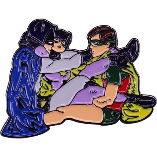 Cartoon Anime Enamel Pin Gothams superhero Brooch fighting warrior badge classic movie jewelry