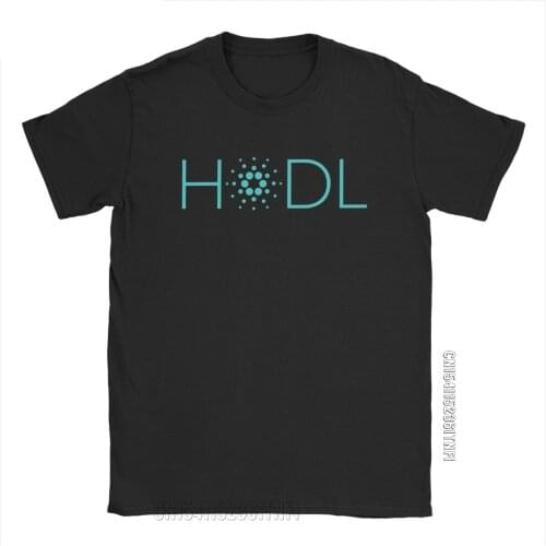 Mens Cardano HODL T Shirts Crypto Bitcoin Pure Cotton Clothing Funny Classic Crew Neck Tee Shirt Graphic Printed T-Shirt