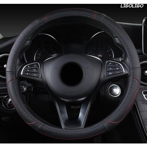 LIGOLIGO Leather Car Steering Wheel Cover For Opel Astra J G Insignia Zafira a b Corsa d Mokka Vivaro Meriva