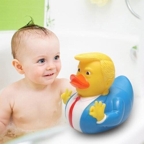 Little Yellow Duck Baby Bathing Shower Rubber Toys Funny Water Float Squeeze Sounding Baby Bathtub Divert Attention Comfort Toy