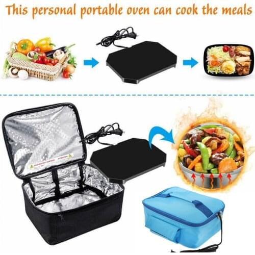 Mini Car Portable Electric Oven Hot Food Picnic Camping Dinner Tote Heating Bag Heating Package Lunch Box Office Food Warmers