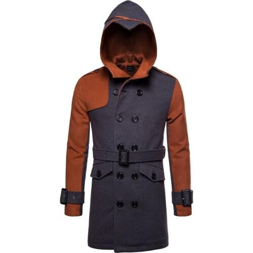 Fashion color block mens coat