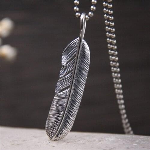 S925 Sterling Silver Men And Women Fashion Pendant Retro Thai Silver Vintage Sweater Chain Pendant