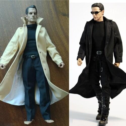 In Stock 1/6 Scale Mens Long Trench Coat Windbreaker Jacket Male Figure Clothes Model for 12 inches Muscle Action Figure Body